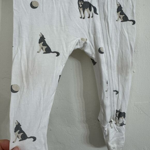 Kyte Baby Howl Zippered Footie Sleeper Size 3-6 Months Howling Wolf Moon - Picture 2 of 6